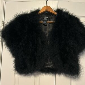 Bebe Black Faux Crop Jacket Size M/L